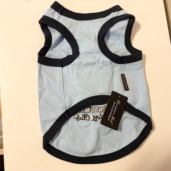 NWT Parisian Pet Nantucket Sailing Club Dog Shirt Outfit Blue 17" Inch Chest - Picture 4 of 5